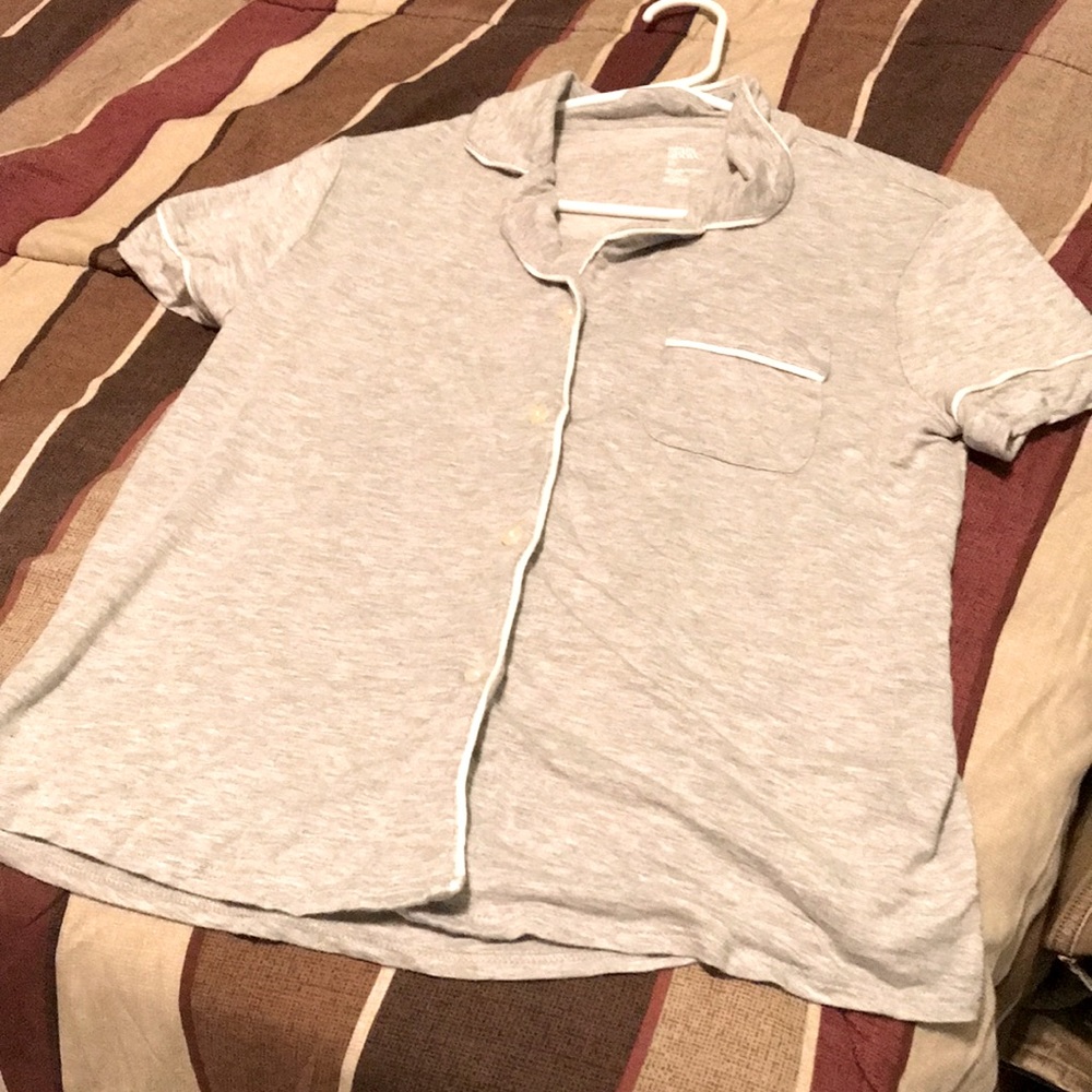 Stars above light gray white stitch soft pj set